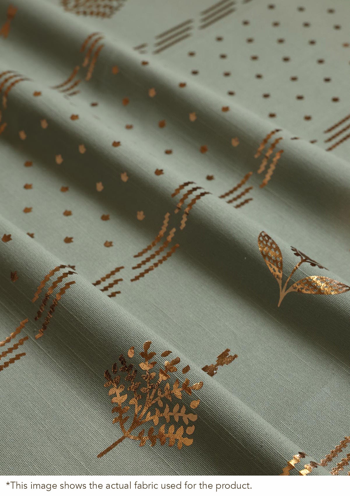 Iniya Green & Copper Ethnic 100% Cotton Printed Blind For Livingroom / Bedroom | Room Darkening