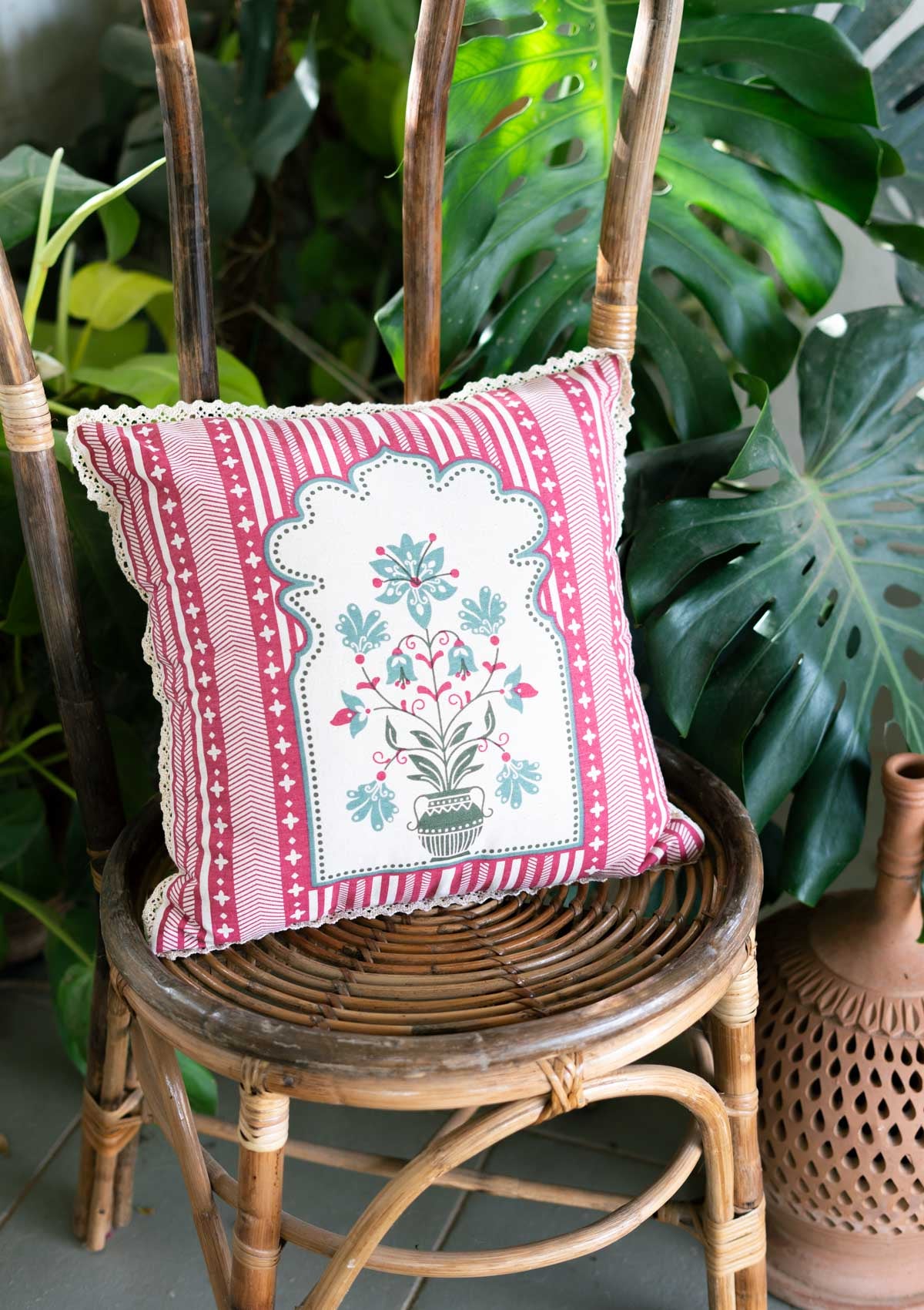 Rooz 100% Cotton Cushion Cover Combo Set for Sofa - Premium Quality Decorative Pillow Cases - Set of 5