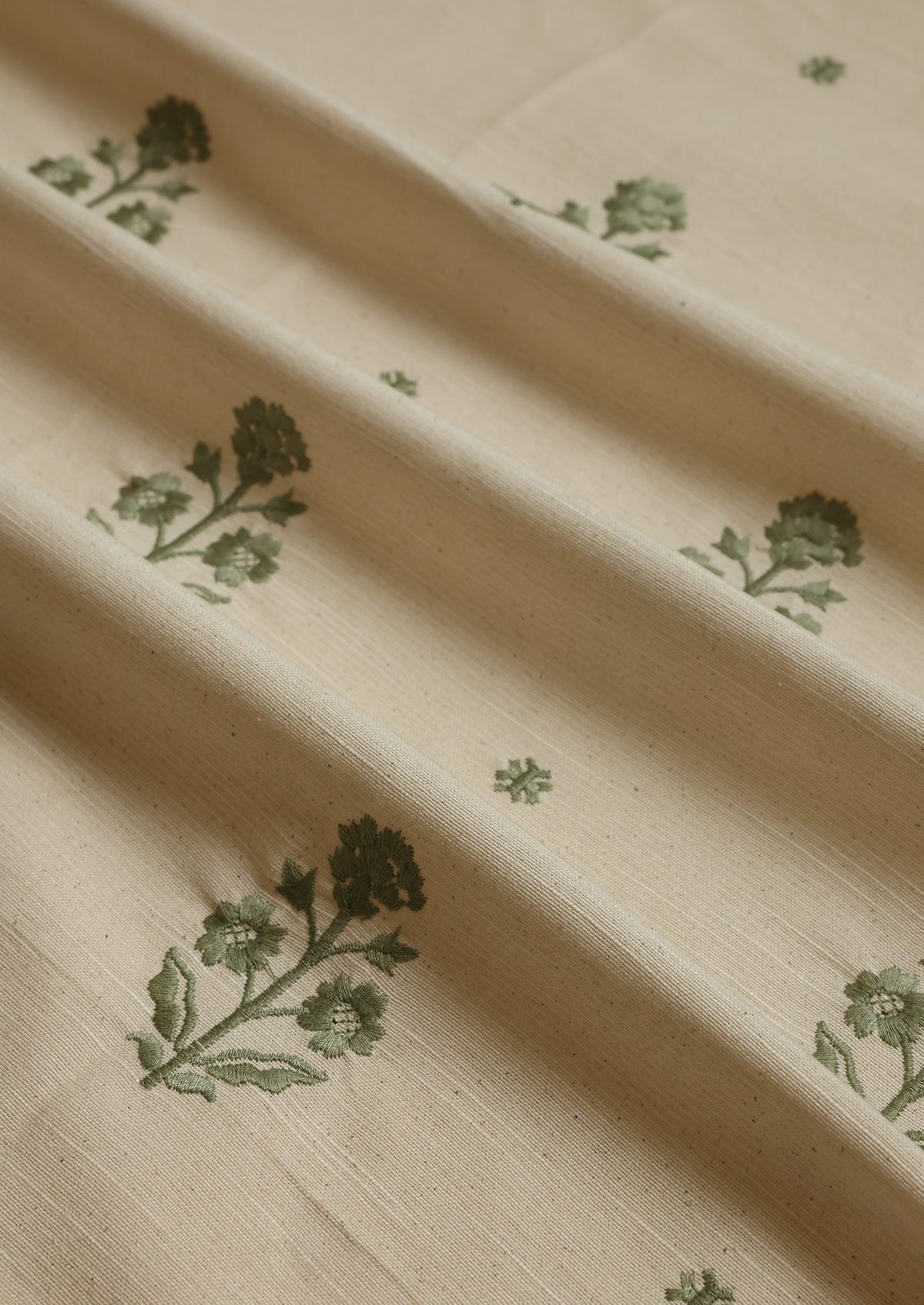 Juhi Green | 100% Cotton Embroidered | Light Reduction Fabric