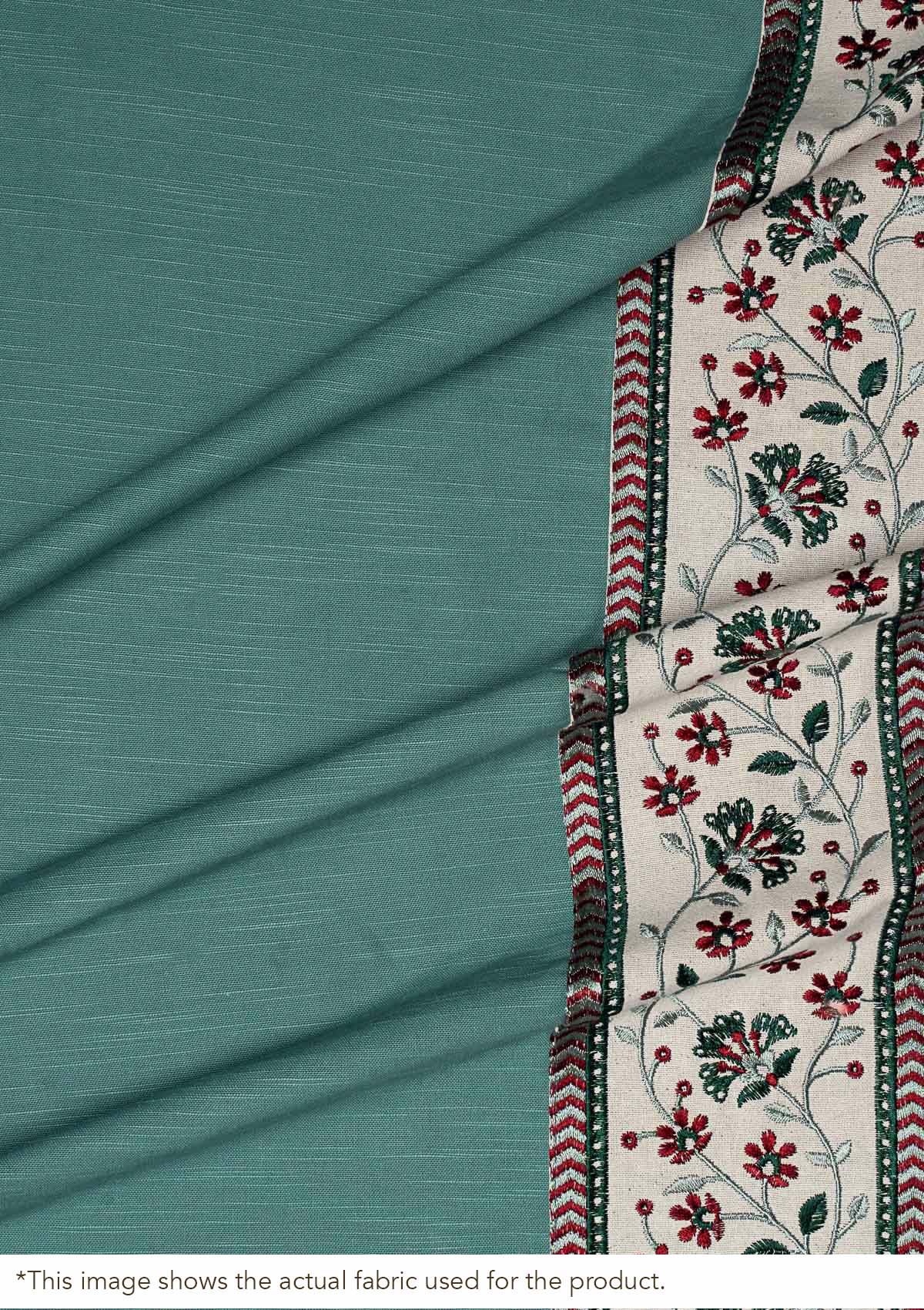 Kadamba Aqua blue 100% Cotton Plain Customizable blind for livingroom & Bedrooms - Room Darkening