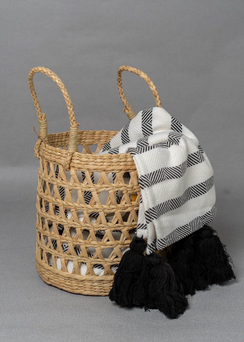 Woven Grass Planter With Handle