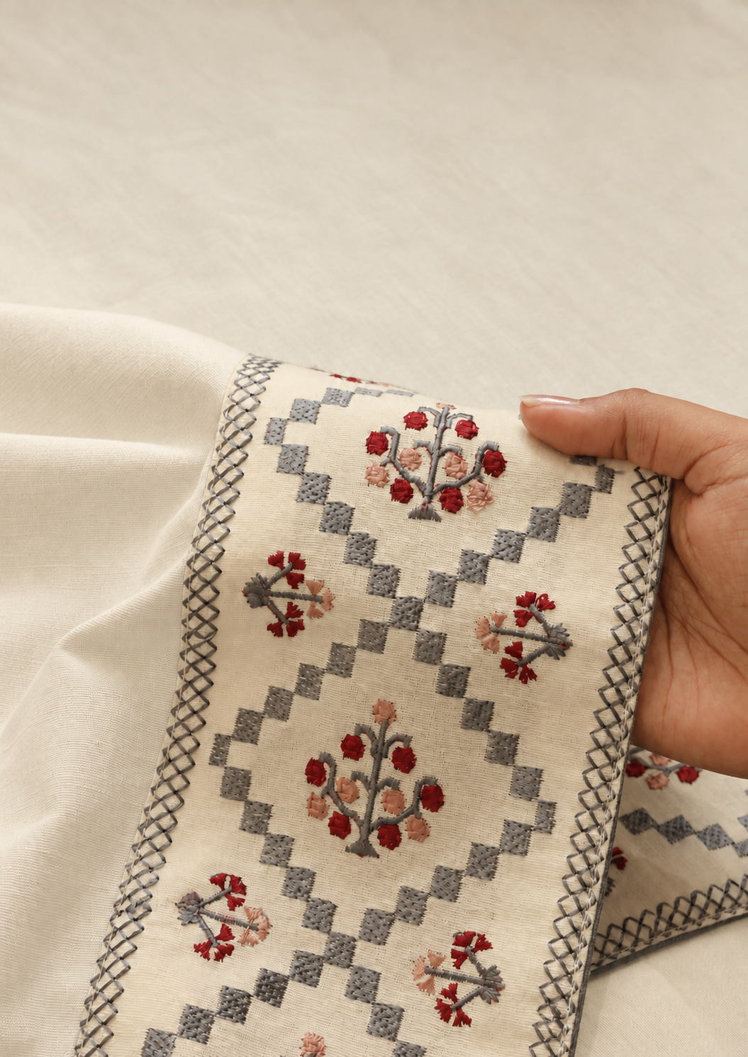 Ketaki Blue | 100% Cotton Embroidered | Trim