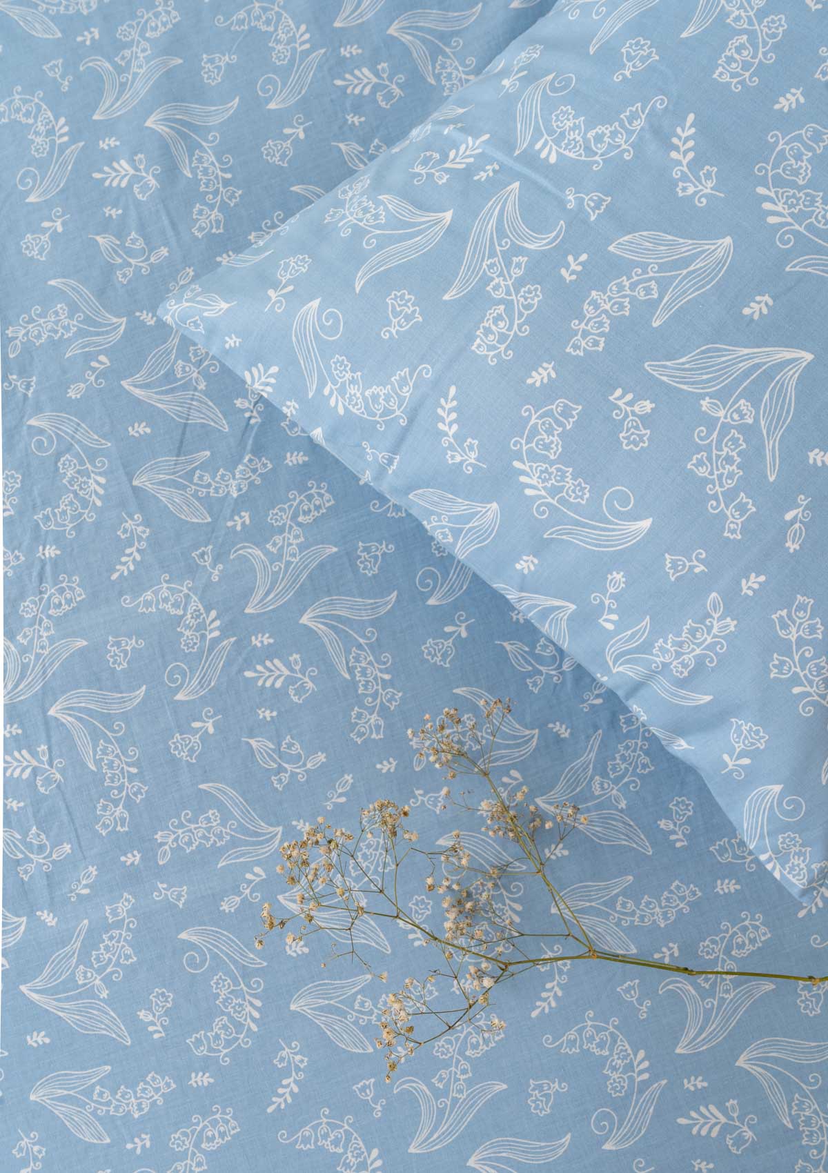Lilles of Valley Flat sheet - Powder Blue