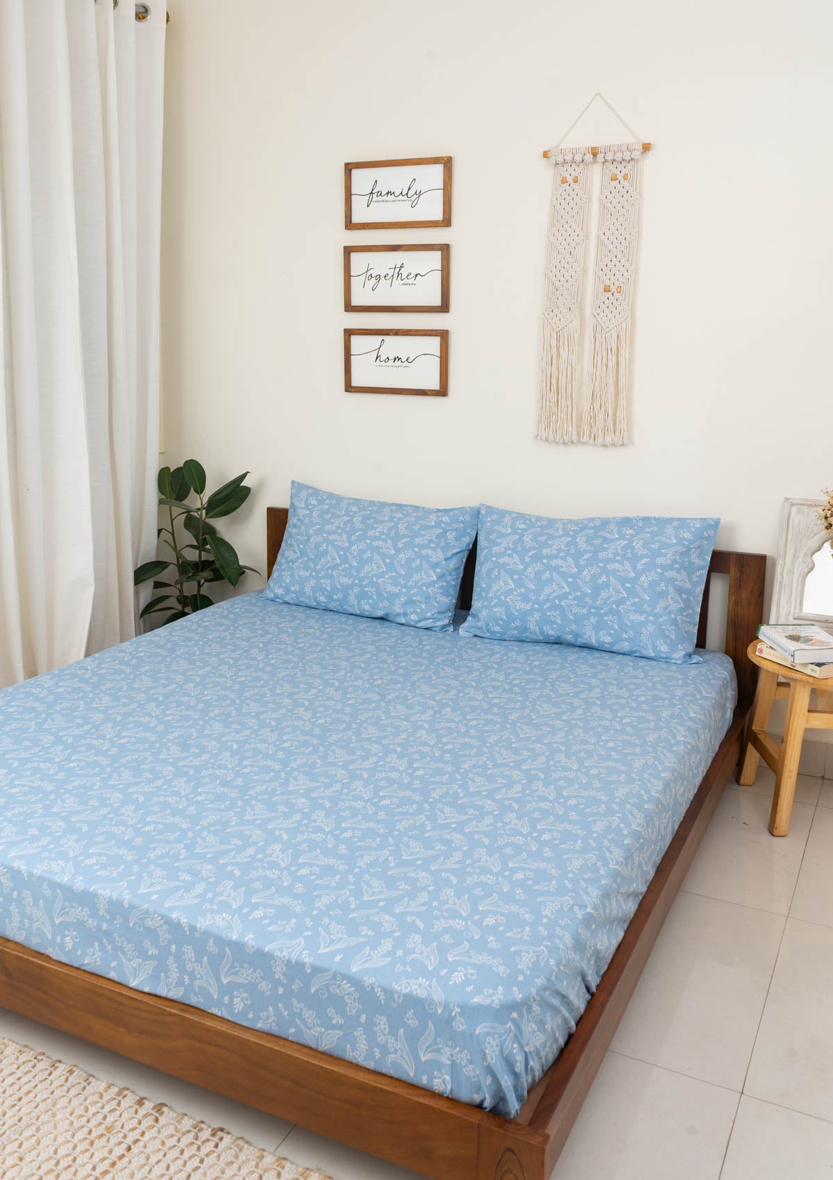 Lilles of Valley Flat sheet - Powder Blue