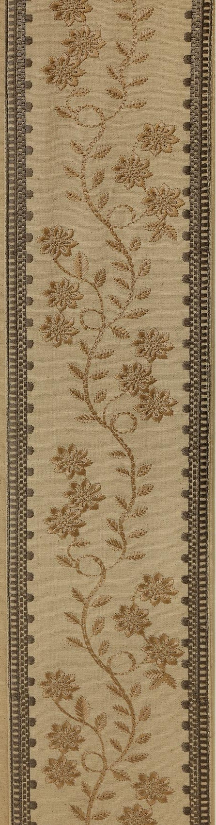Mogra Brown & Grey | 100% Cotton Embroidered | Trim