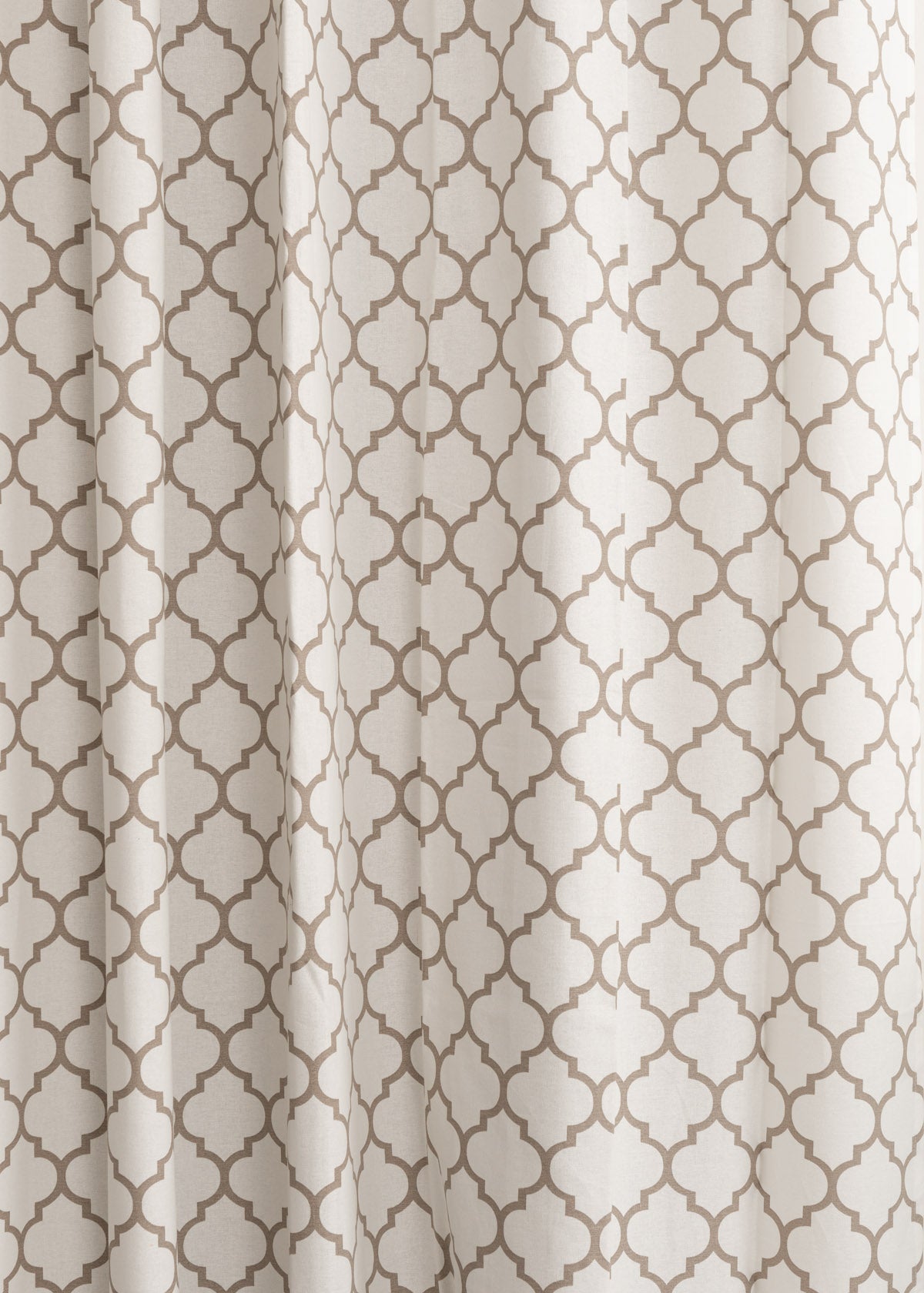 Trellis Printed Cotton Curtain - Walnut Grey