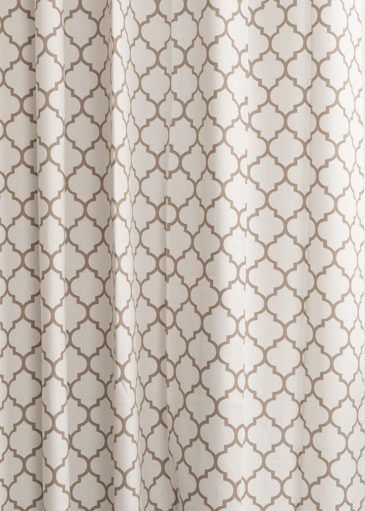 Trellis Printed 100% Customizable Cotton geometric curtain for bed room - Room darkening - Walnut Grey