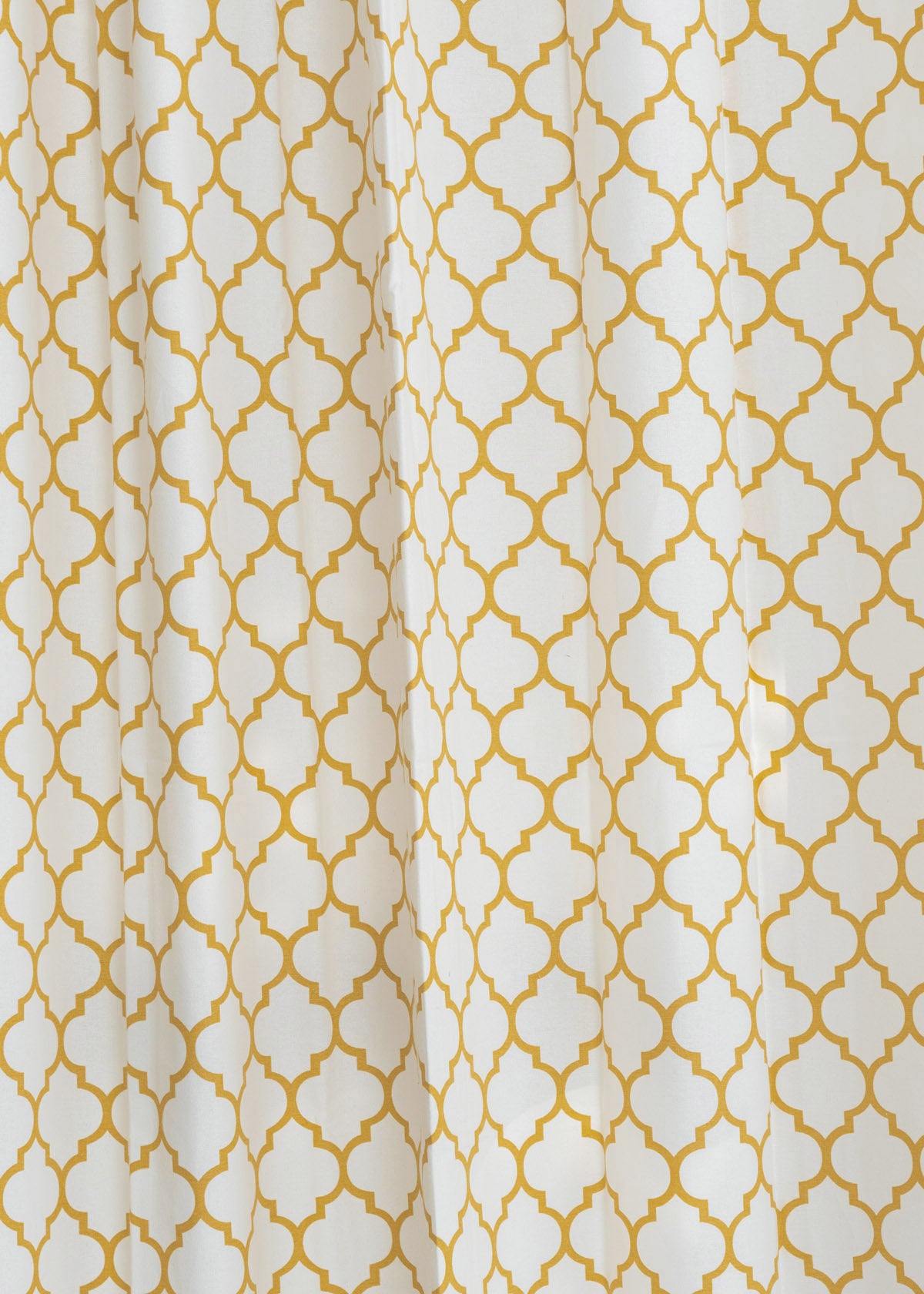 Trellis Printed Cotton Curtain - Mustard