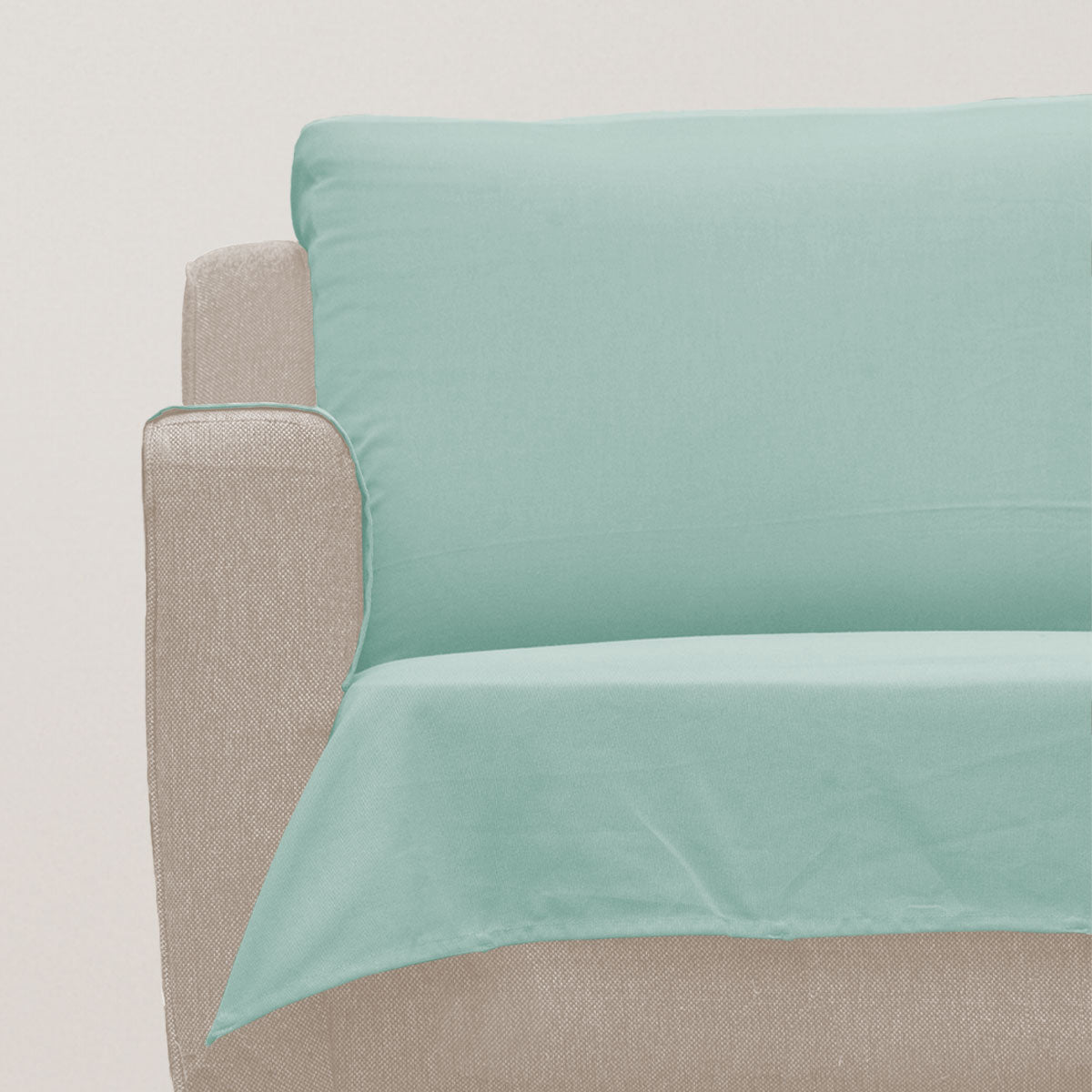 Solid Nile Blue 100% Cotton plain Sofa cover