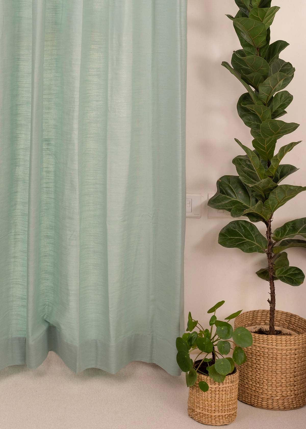 Solid Cotton Curtain - Nile Blue