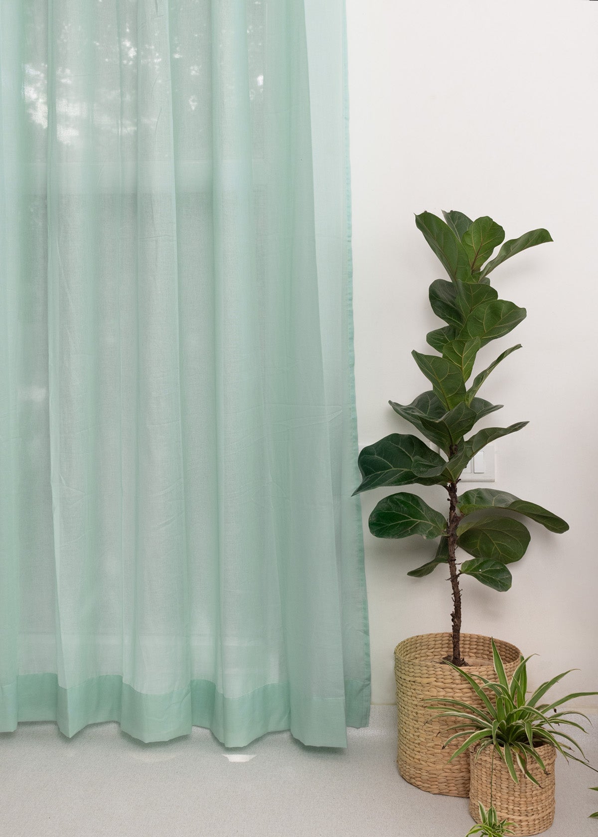 Solid Sheer Curtain - Nile Blue  - Single