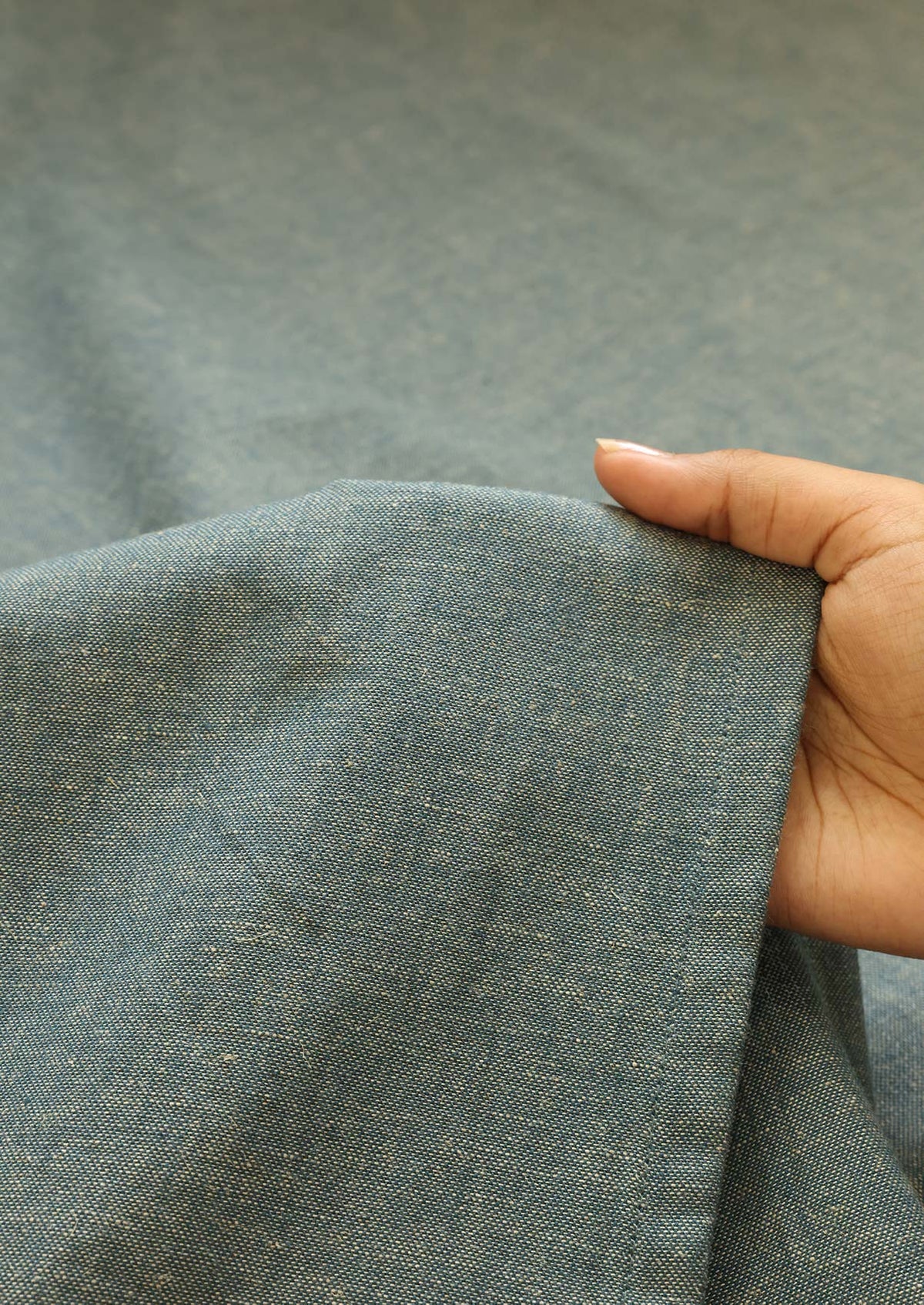 Nilgiri Blue | Linen Cotton Blend Woven Textured | Room Darkening Fabric