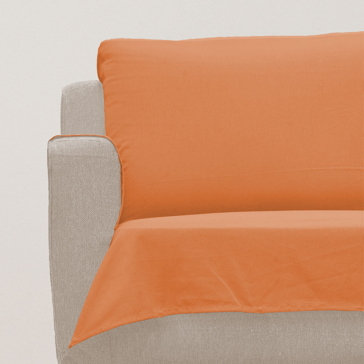 Solid orange 100% cotton plain Sofa cover