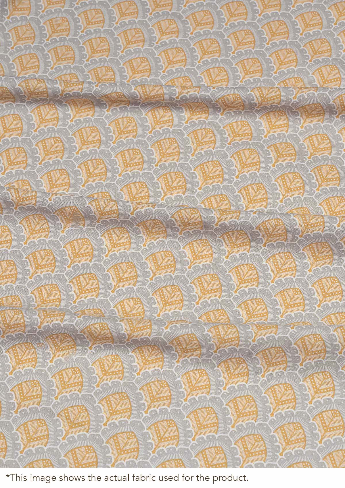 Pakkshi 100% Cotton Printed Customizable blind for livingroom & Bedrooms-Light Reduction-Yellow and Grey