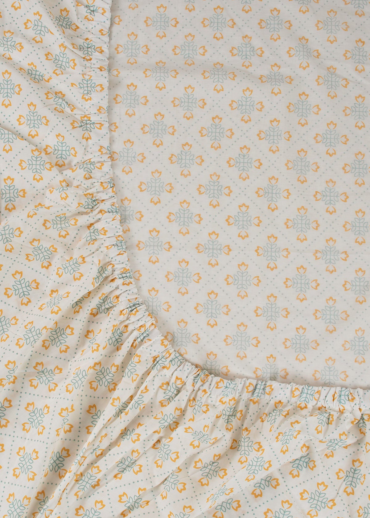 Palm Grove Printed Cotton Fitted Sheet - Multicolor