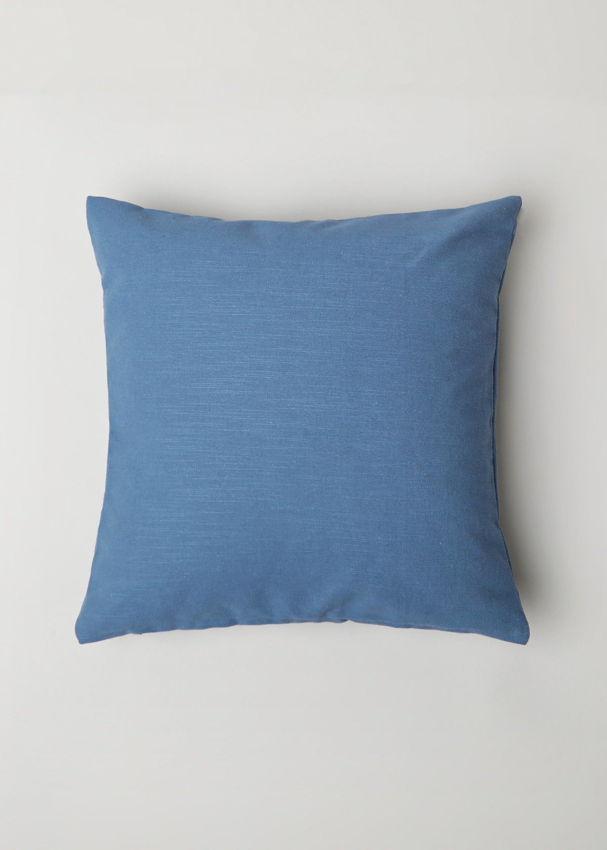 Pampas Grass Printed Cotton Cushion Cover - Blue