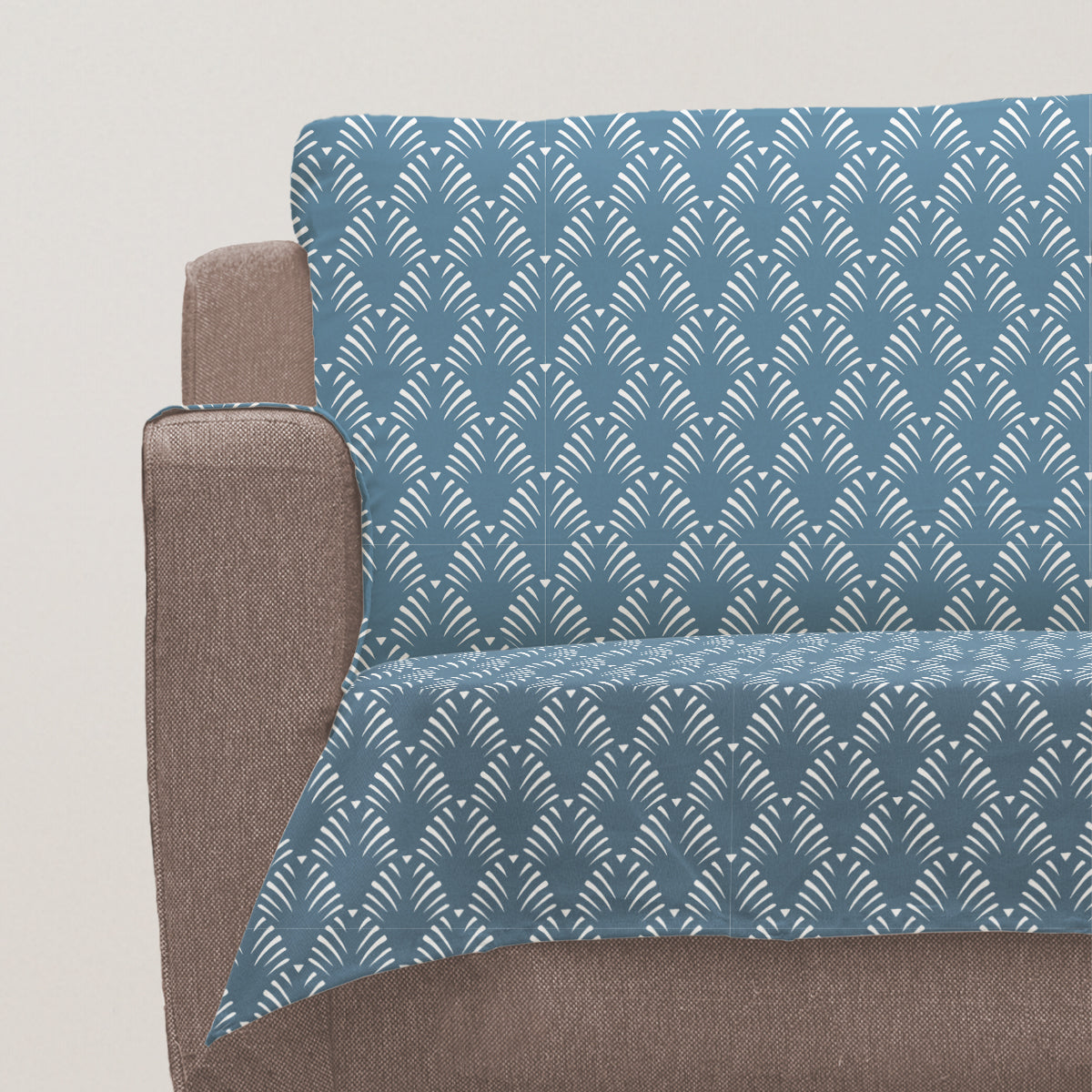 Pergola Indigo 100% Cotton geometric Sofa cover - Indigo