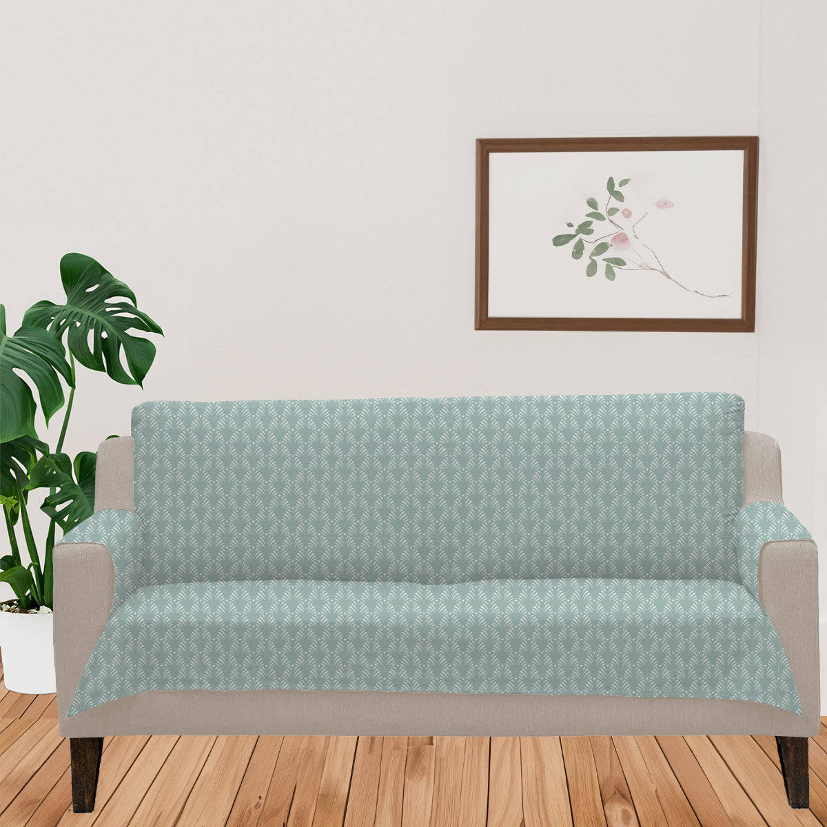 Pergola Nile 100% Cotton geometric Sofa cover - Nile blue