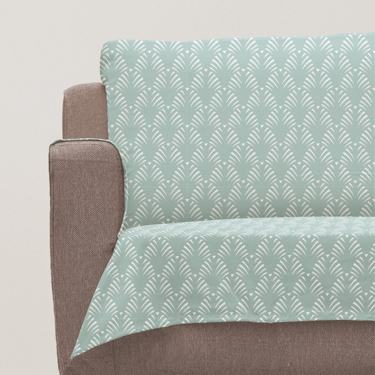 Pergola Nile 100% Cotton geometric Sofa cover - Nile blue