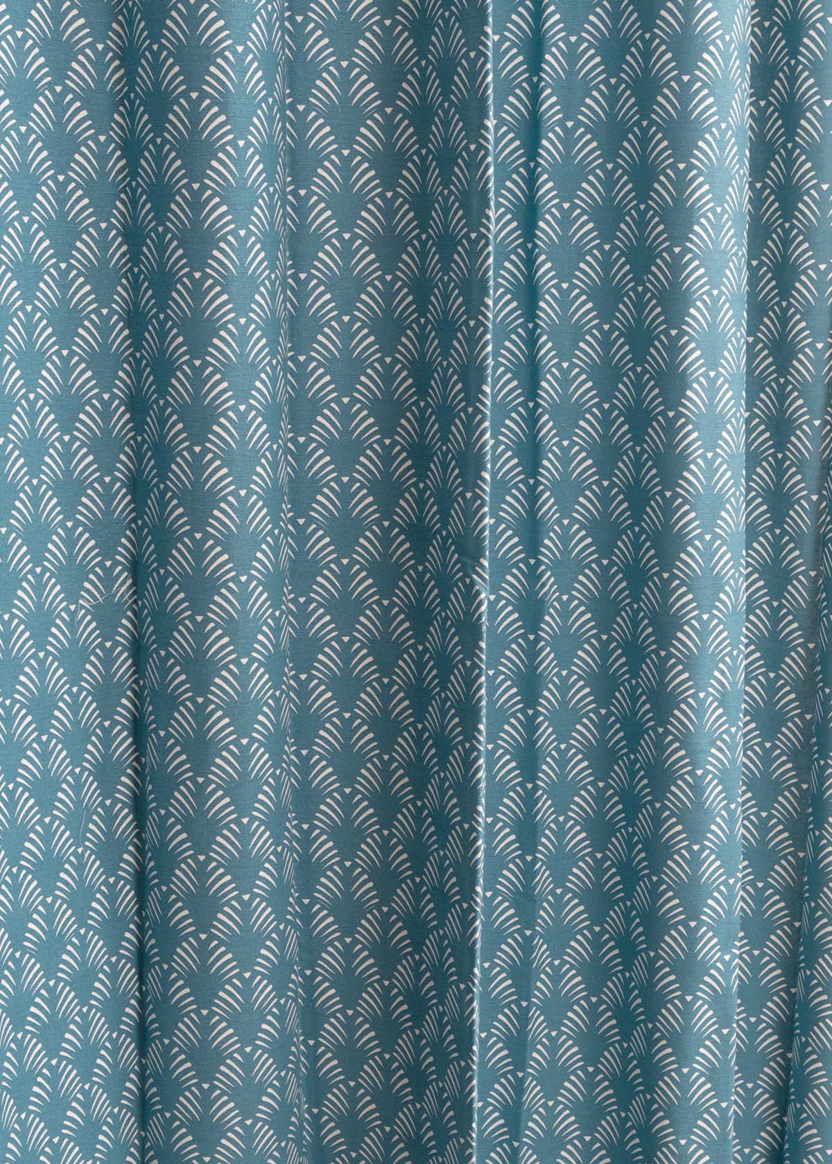 Pergola Printed Cotton Curtain - Indigo