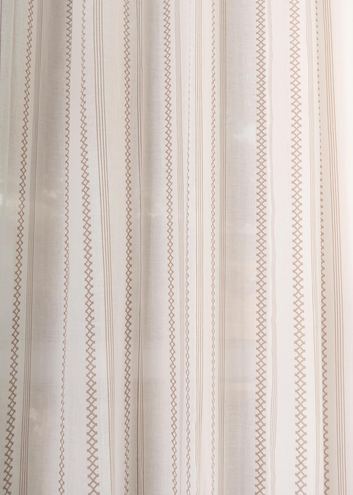 Picket Fence Printed Sheer Curtain - Walnut Grey