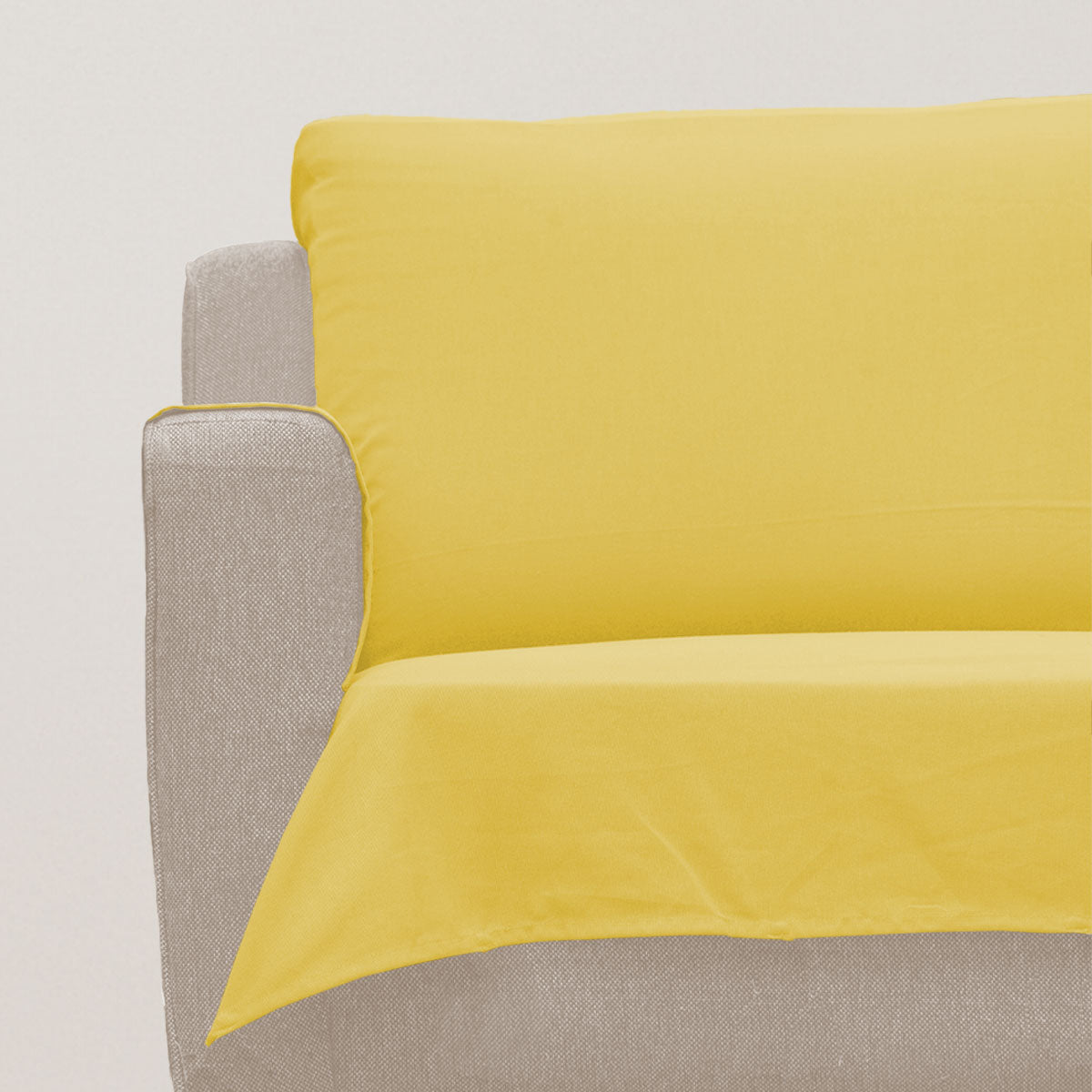 Solid Primrose yellow 100% Cotton plain Sofa cover