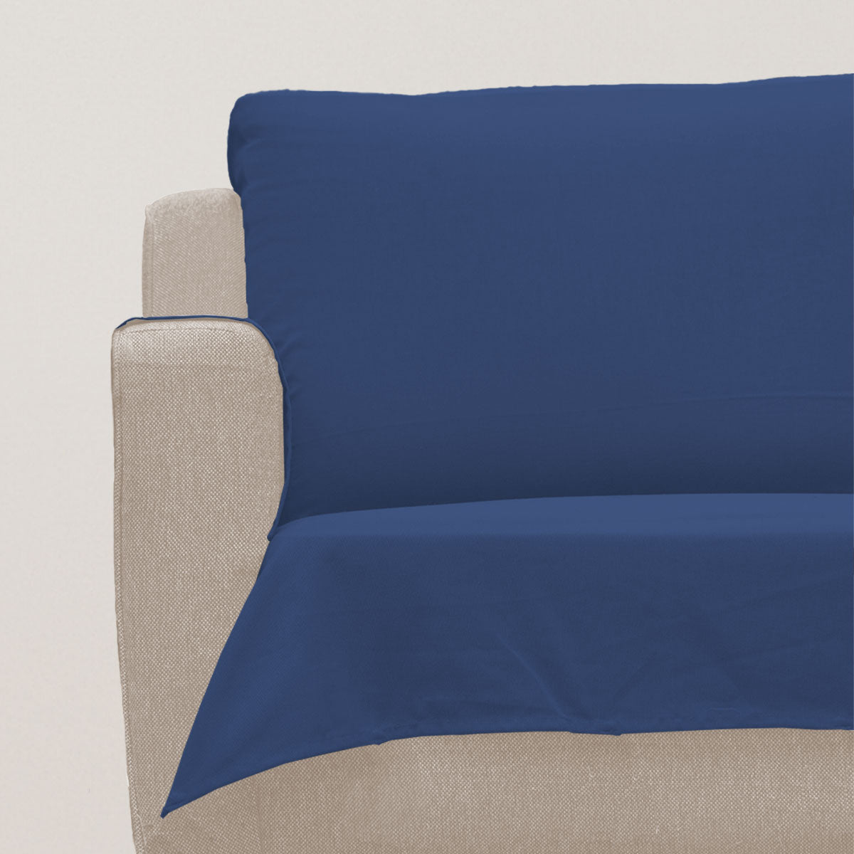 Solid Royal blue 100% Cotton plain Sofa cover
