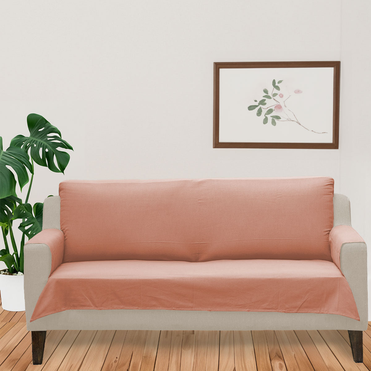Solid Rust 100% Cotton plain Sofa cover
