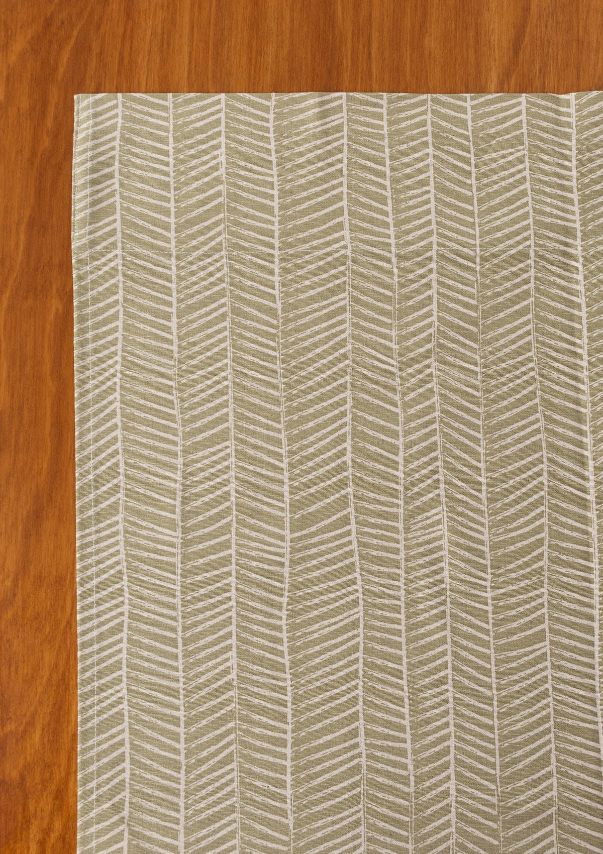 Rustle Herb Green Geometric Style 100% cotton curtain for Living Room and Bedroom - Room darkening - Single Piece