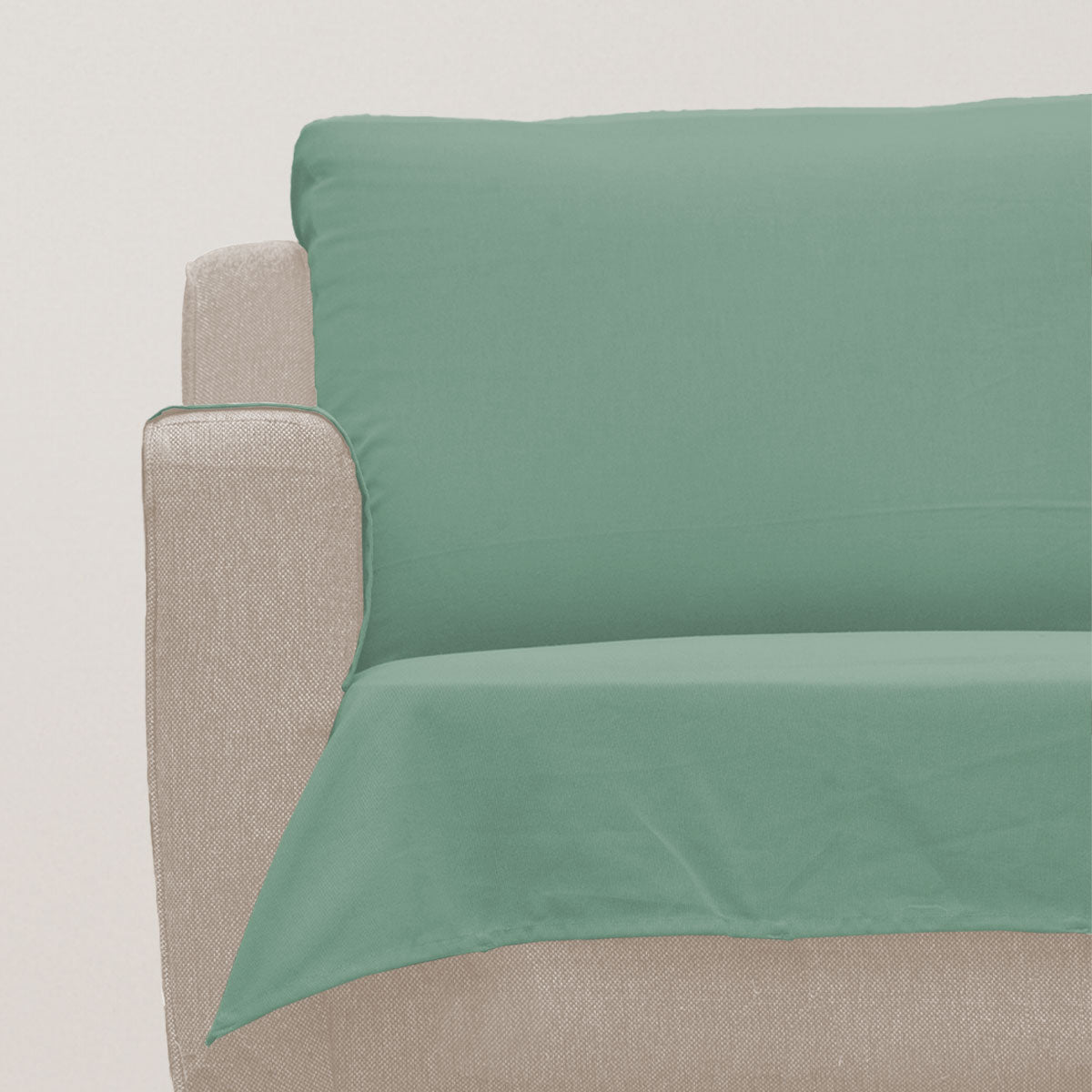 Solid Sage green 100% Cotton plain Sofa cover