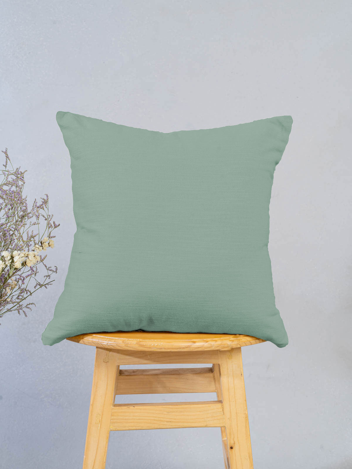 Solid Sage Green 100% cotton plain cushion cover for sofa