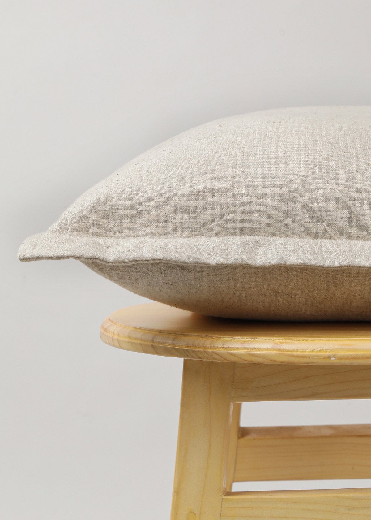 Solid Linen Cushion Cover - Beige