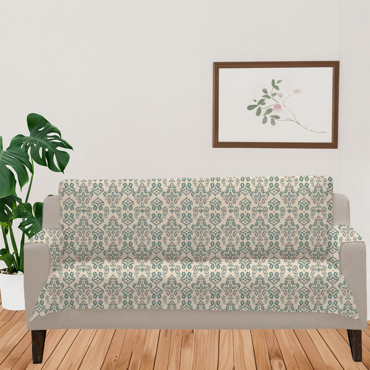 Spice Route 100% Cotton ikat Sofa cover - Multicolor