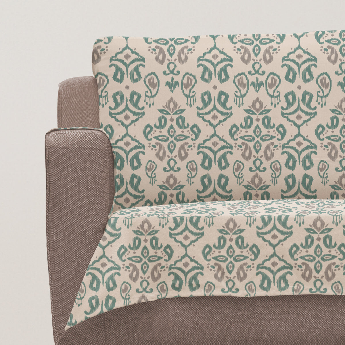 Spice Route 100% Cotton ikat Sofa cover - Multicolor