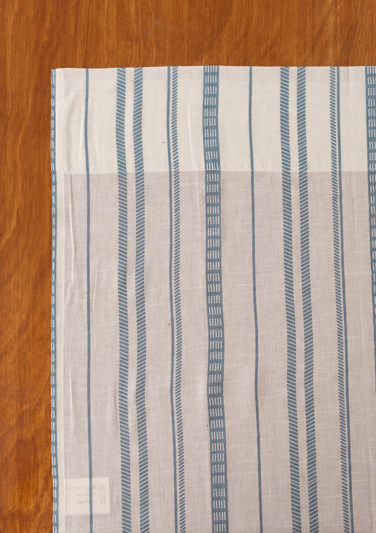 Still Water geometric 100% cotton sheer curtain for living room - Light Filtering - Mist Blue - Single Piece