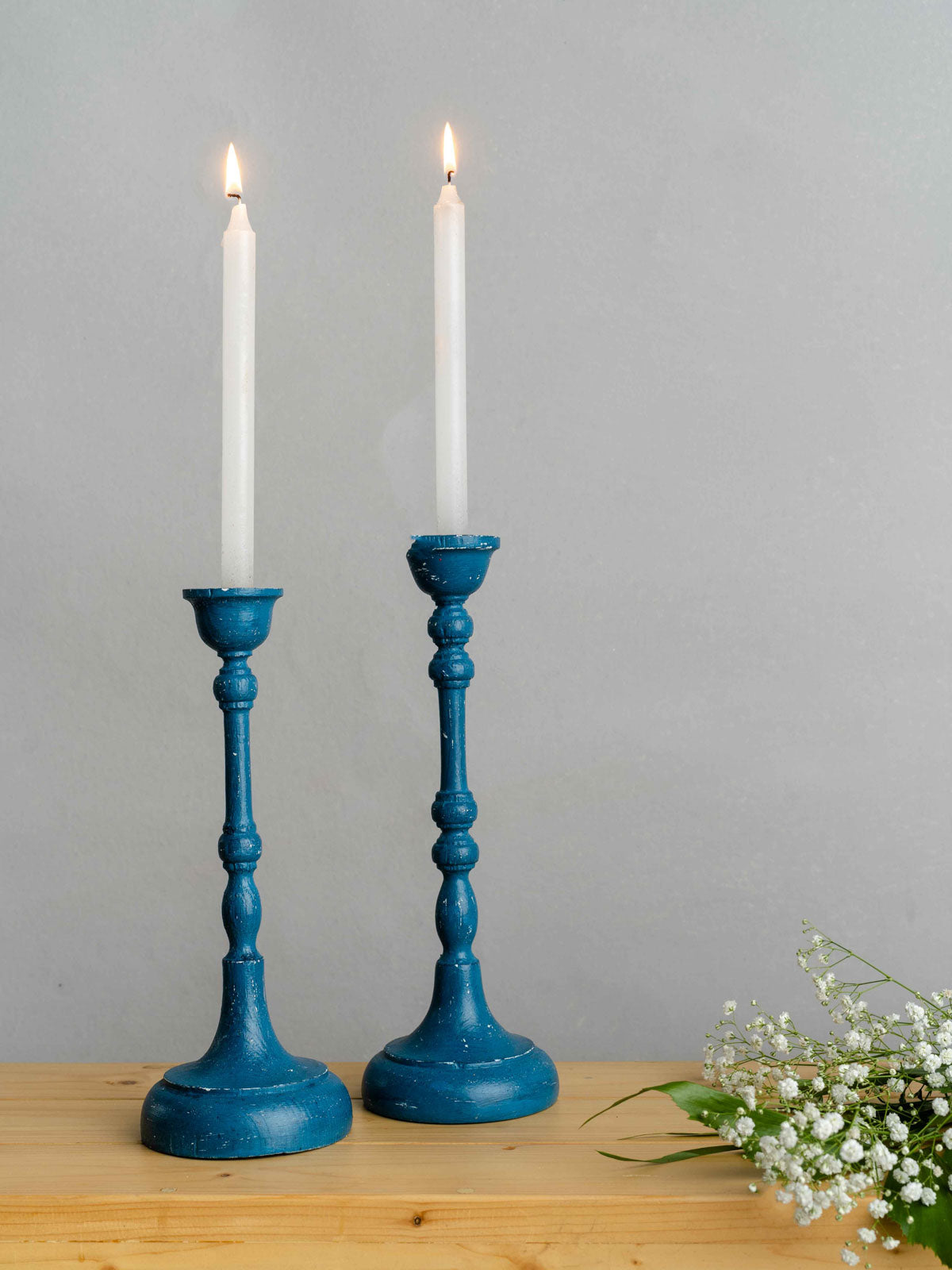 Taper Candle Stand - Scones (Set fo 2) -  Indigo