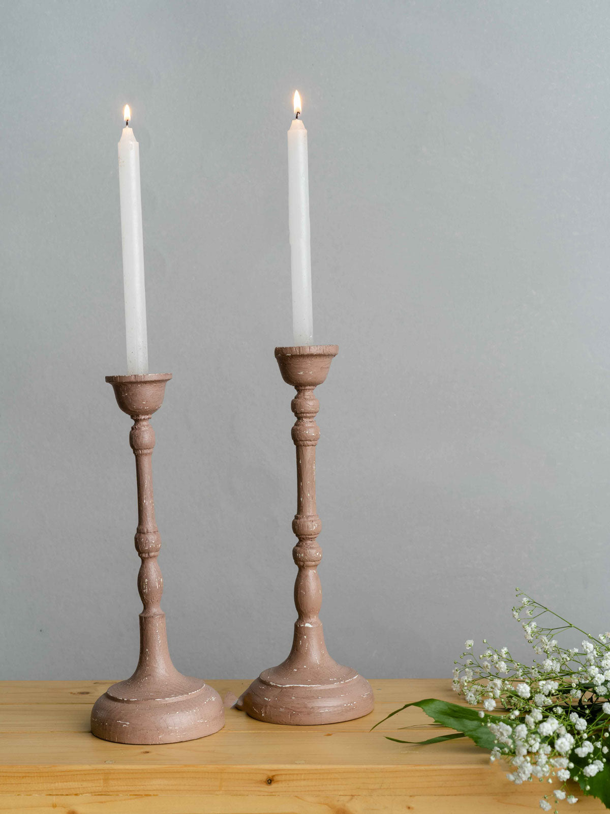 Scones Taper Candle Stand - Peach