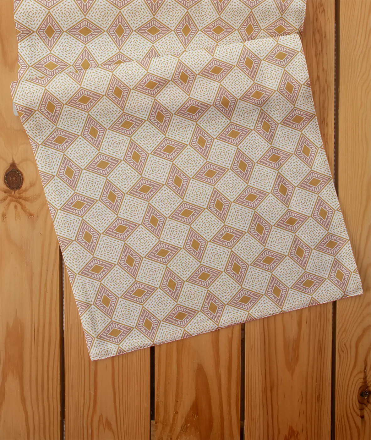 Terrazo 100% cotton geometric table runner for 4 seater or 6 seater dining