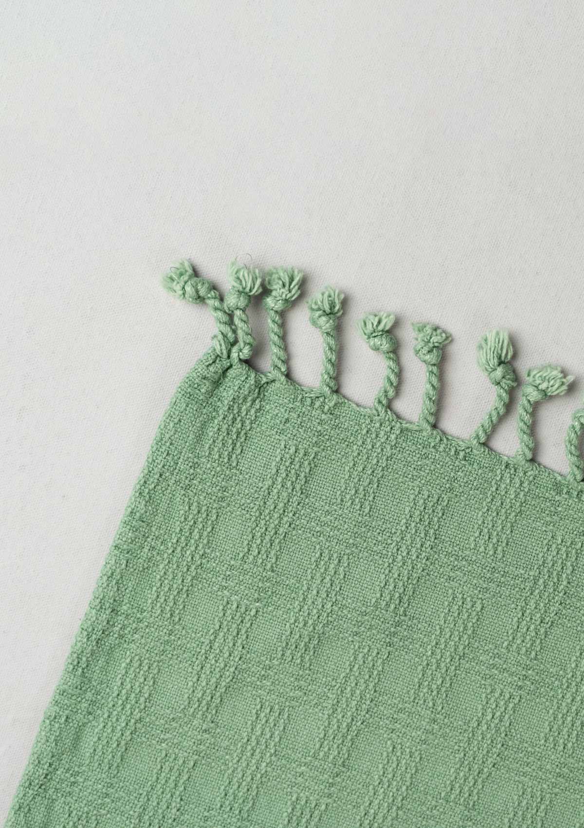 Textured solid throw - Sage Green