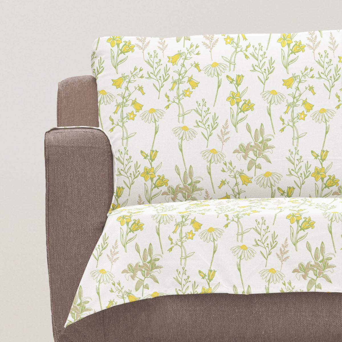 Tulip Garden 100% Cotton floral Sofa cover - Multicolor