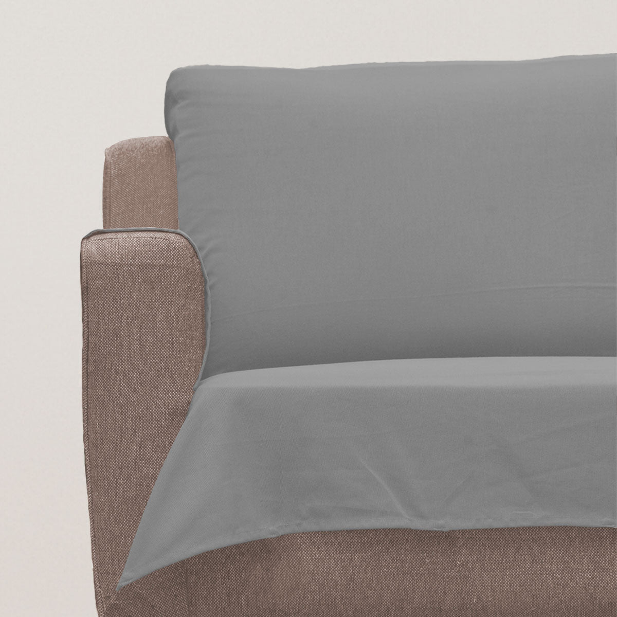 Solid Ultimate grey 100% Cotton plain Sofa cover