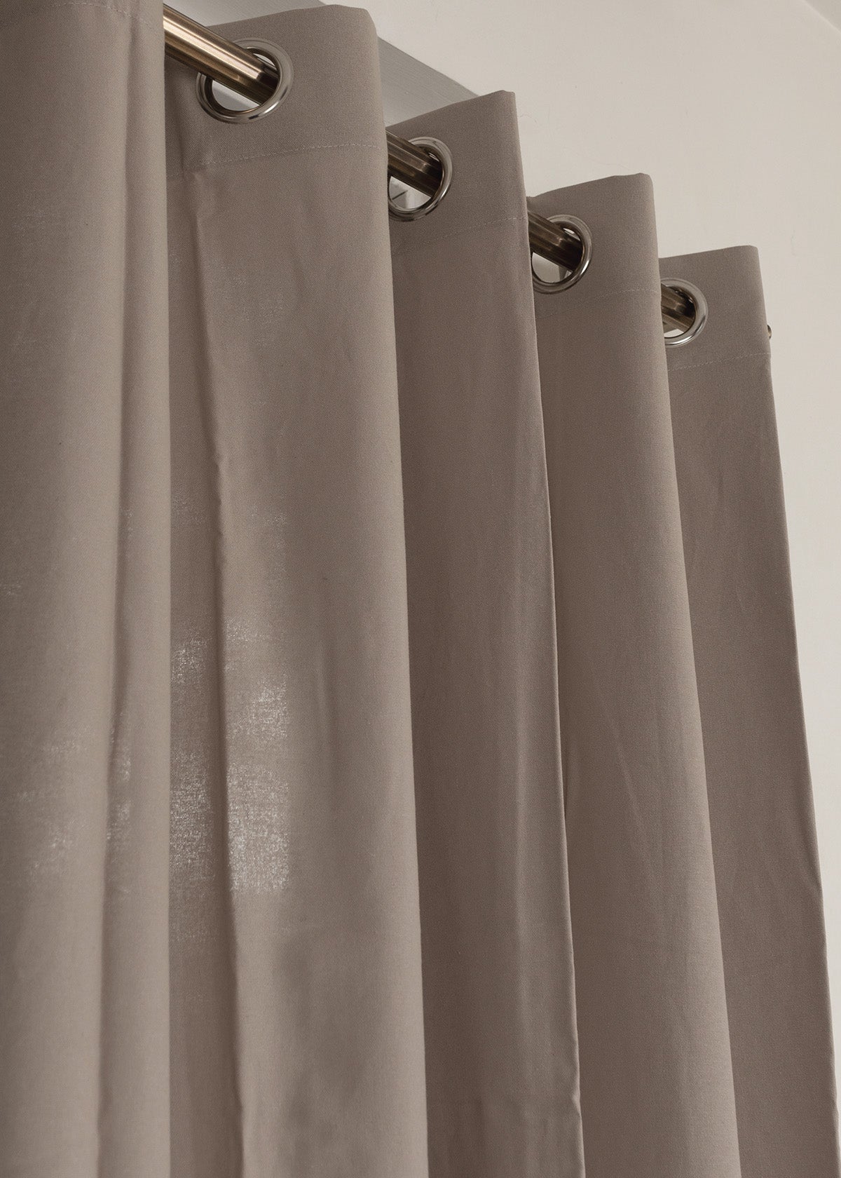Solid Cotton Curtain - Walnut Grey