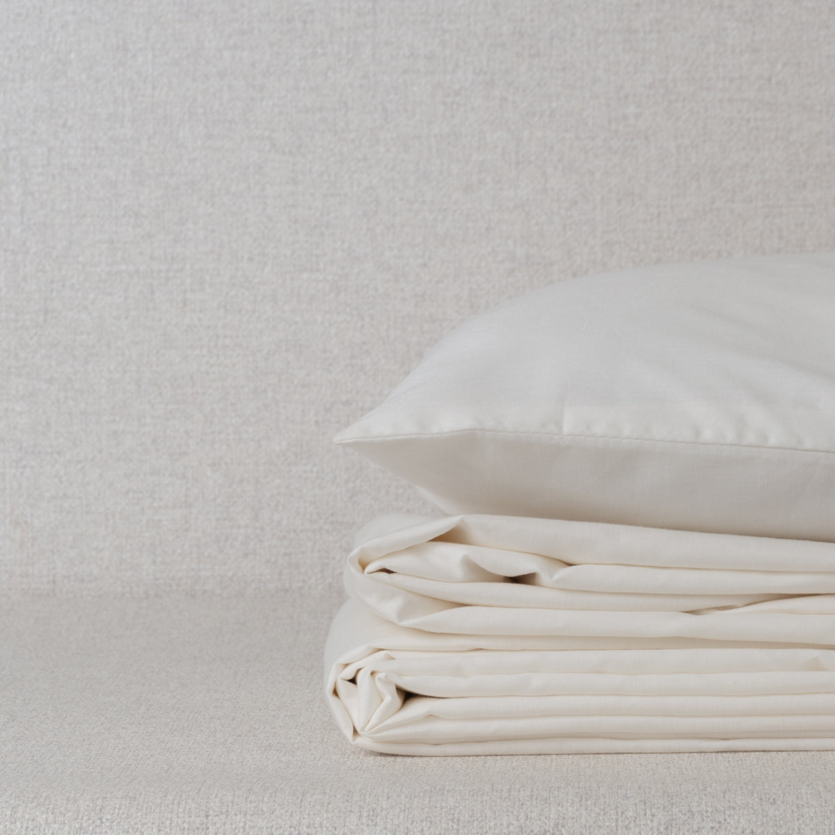 Solid Cotton Fitted Sheet - Warm White