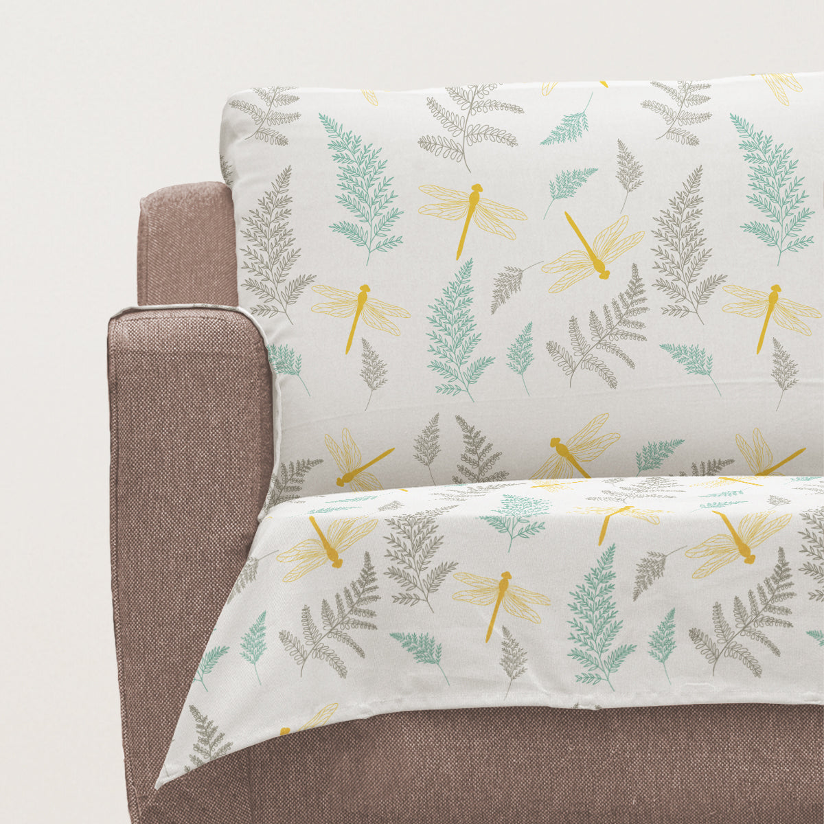 Winged Skies 100% Cotton floral Sofa Cover - Multicolor