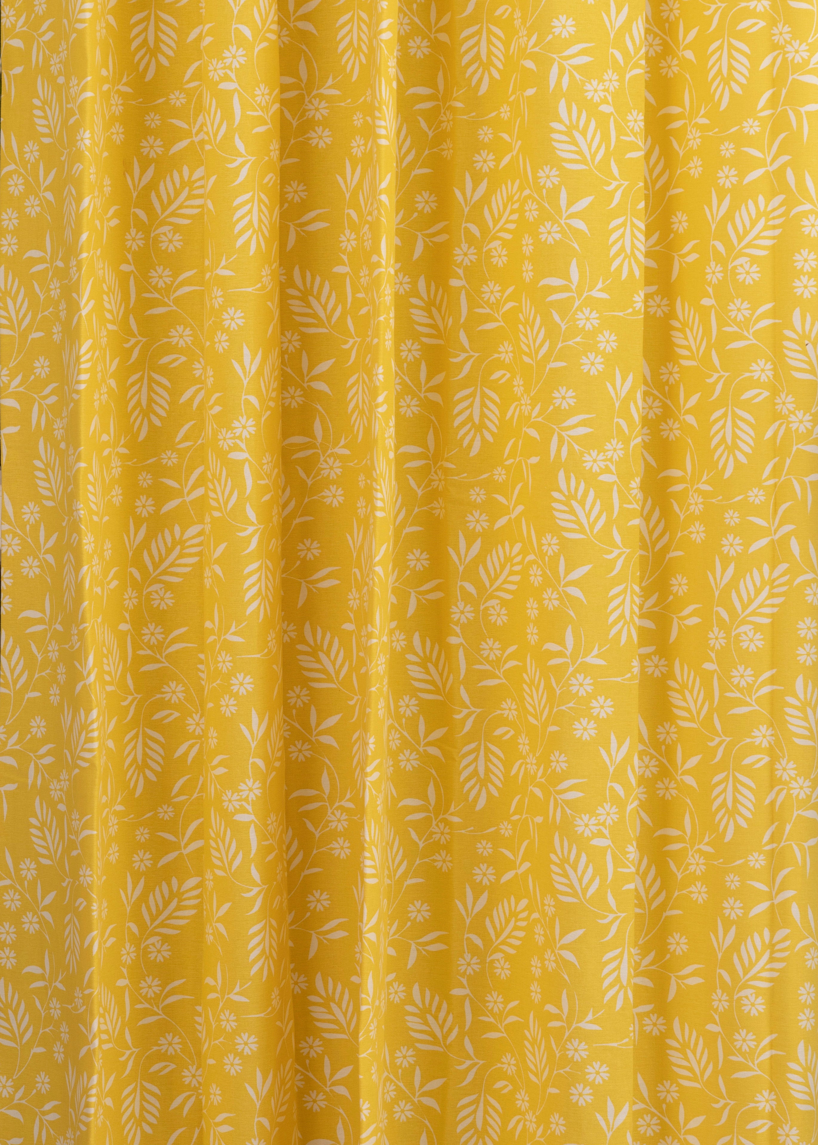 Yellow Daisy 100% Customizable Cotton floral curtain for kids room, living room & bed room - Room darkening - Yellow