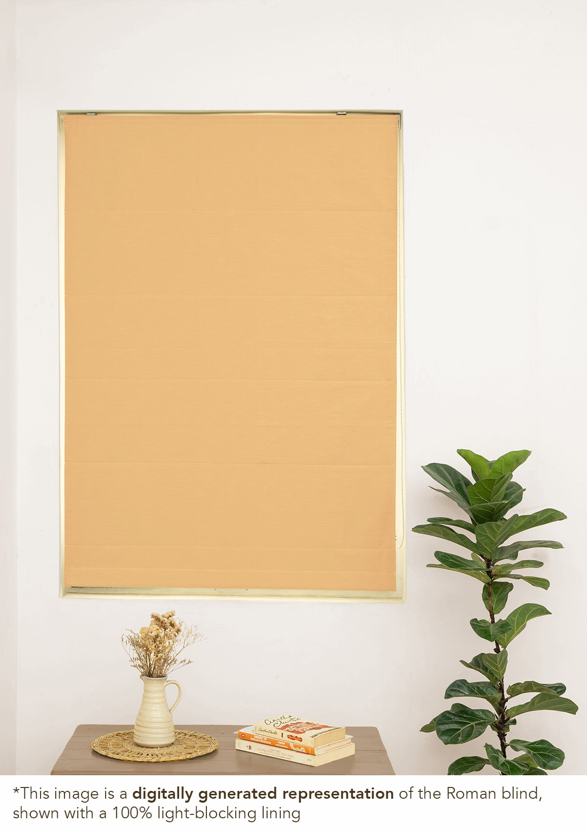Amber yellow 100% Cotton Plain Customizable blind for livingroom & Bedrooms-Light Reduction