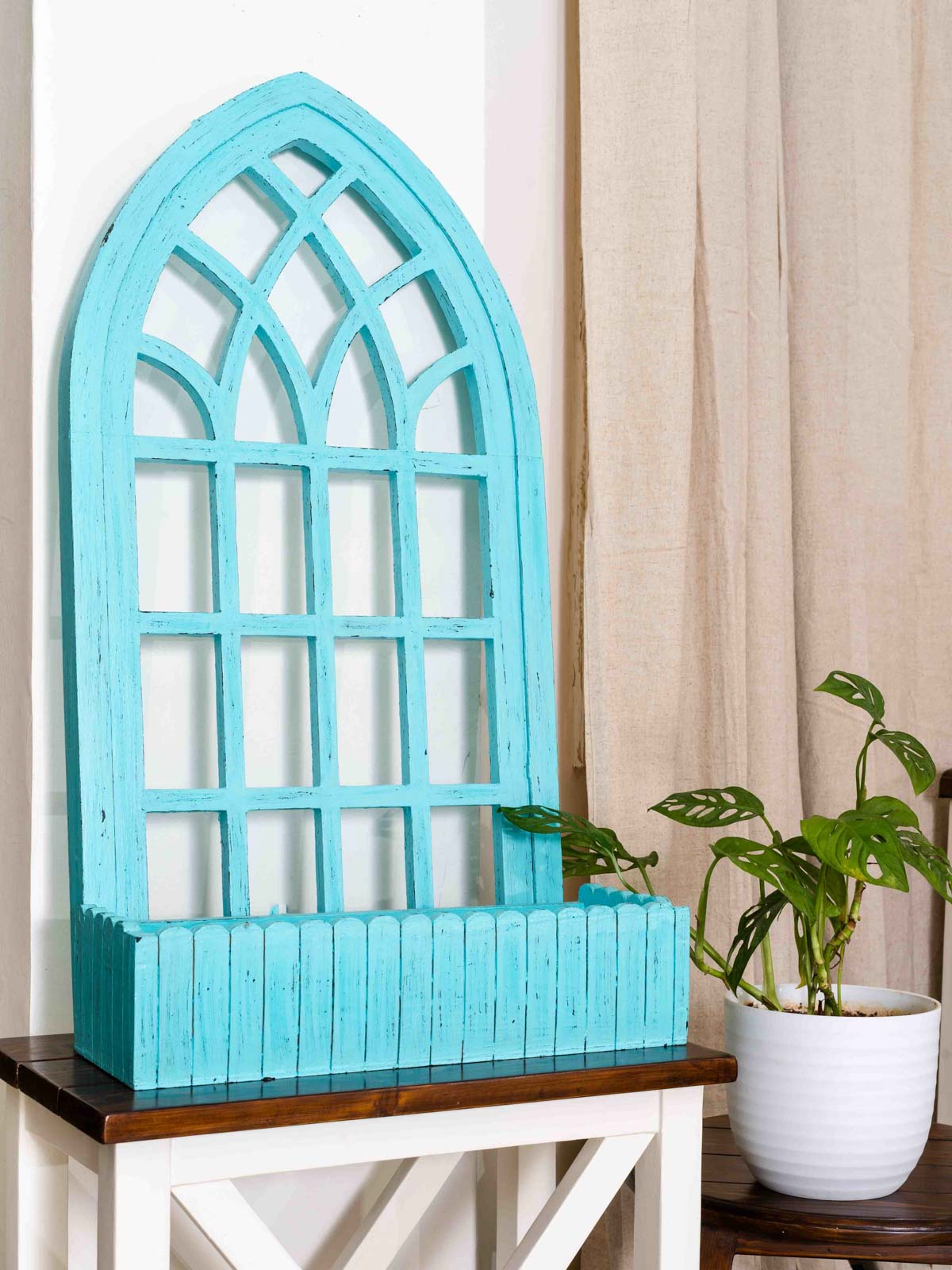 Vintage Triangle Basket Frame - Teal