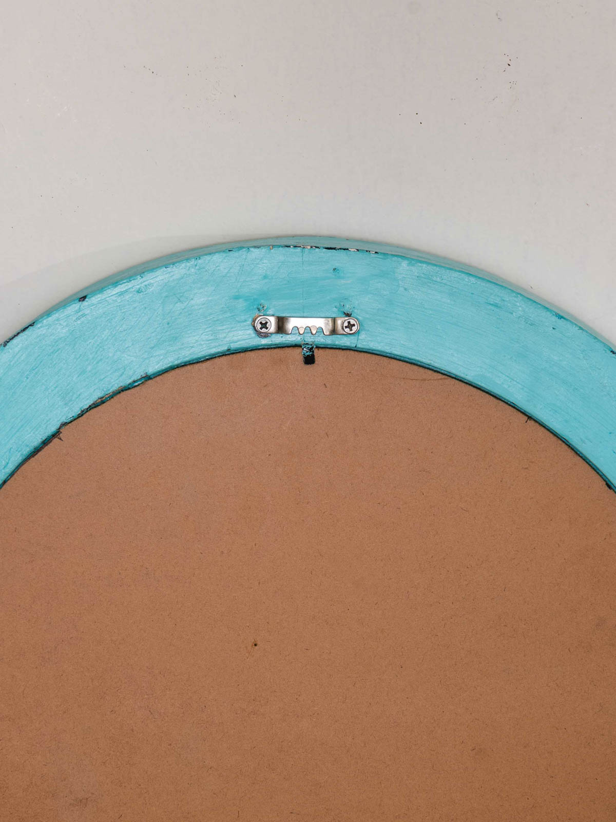 Arched Vintage Window Mirror With Basket Small - Blue