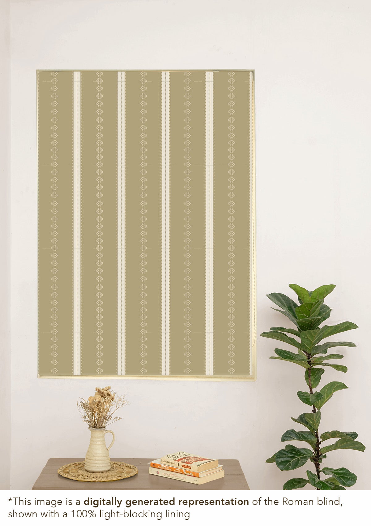 Bhumi Linen Cotton Ethnic textured Customizable blind for livingroom & Bedrooms - Light Reduction - Green