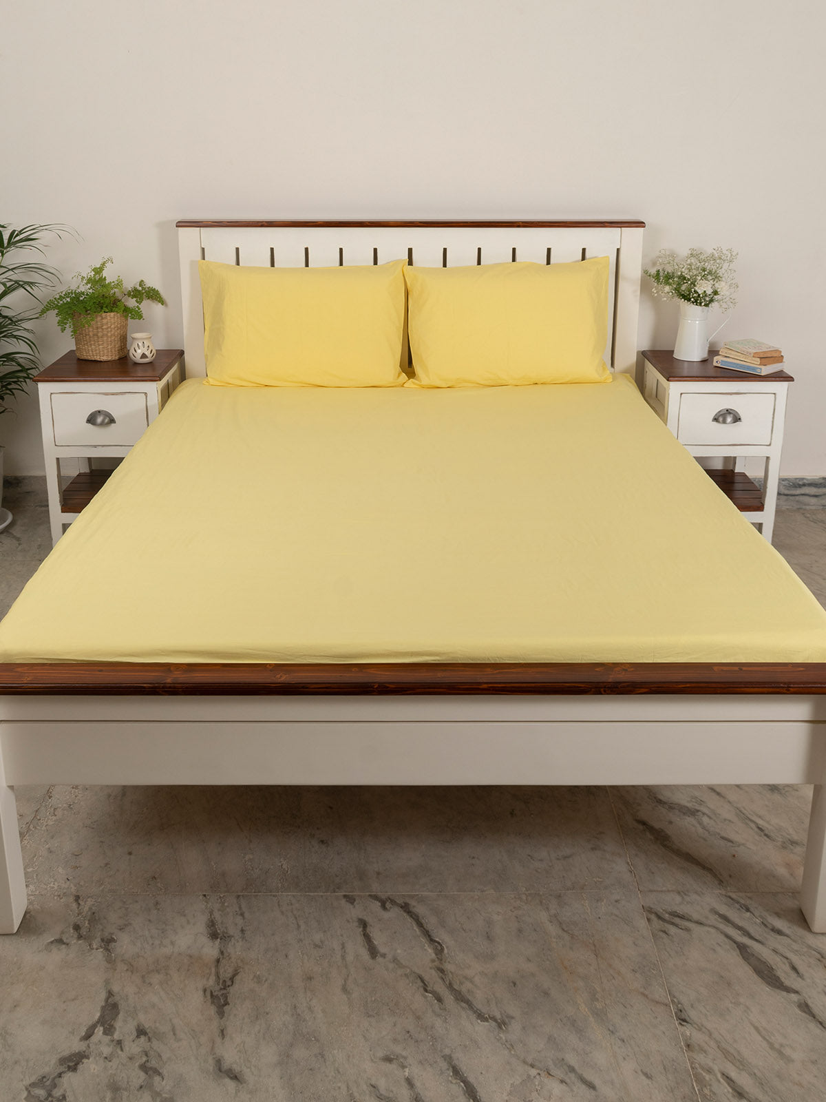 Solid Cotton Flat Sheet - Buttercream